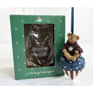 Vintage Boyds Bears Tree Ornament "Eddie Bearmerican" #25776 Patriotic USA Flag